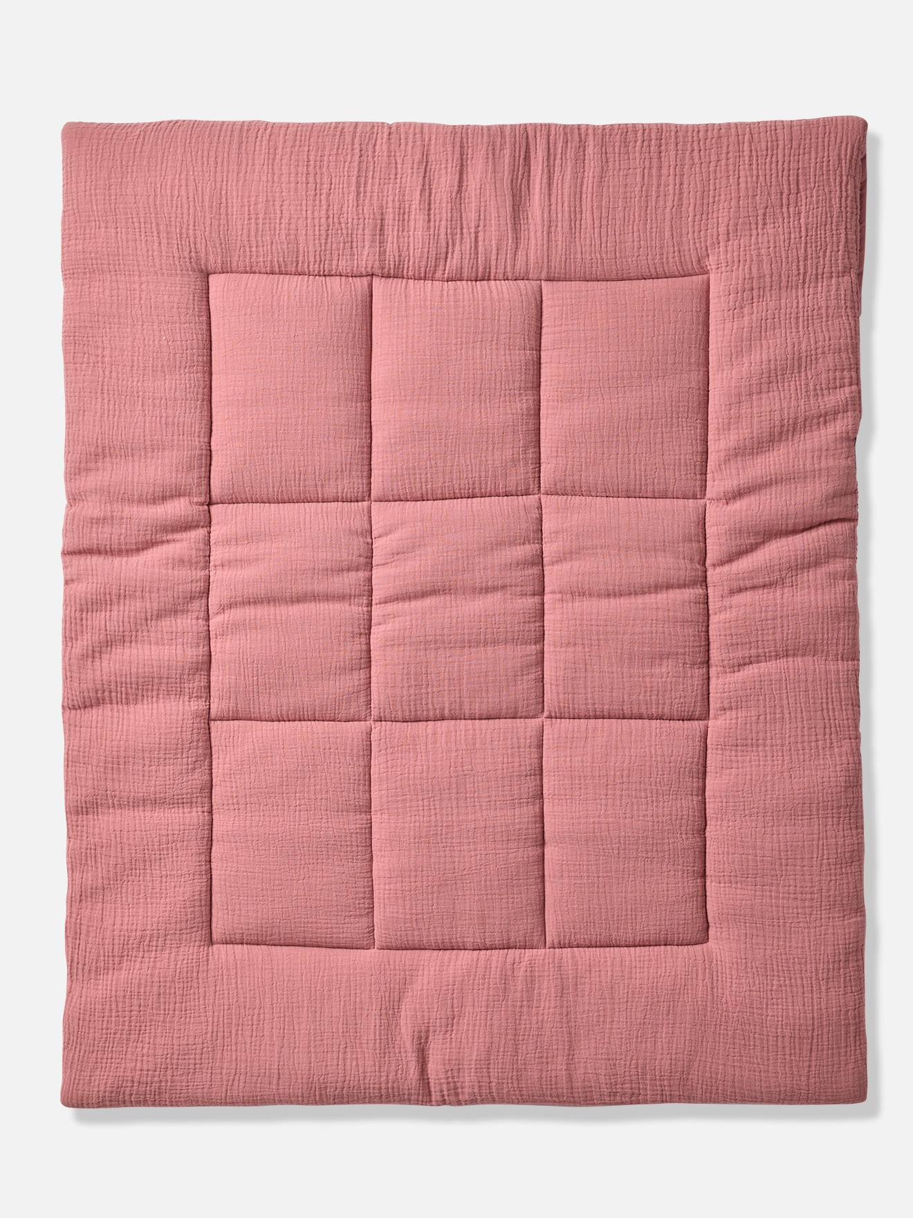 Tapis de sol / Fond de parc uni gaze et percale de coton terracotta (Vertbaudet) - Image 1