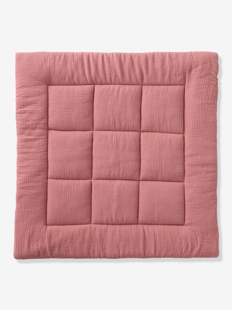 Vertbaudet - Tapis de sol / Fond de parc uni gaze et percale de coton terracotta