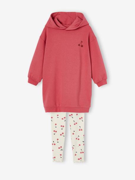 Fille-Ensemble robe molleton à capuche et legging fille