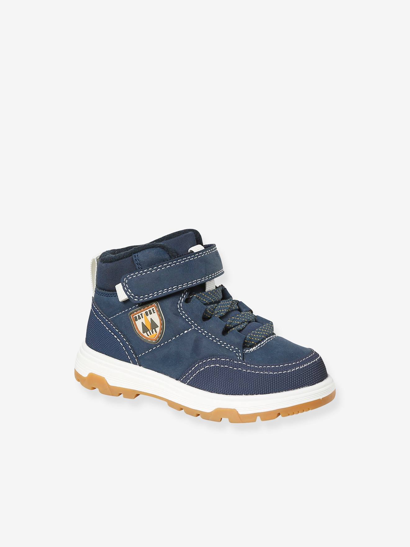 Basket lacées et scratchées enfant - bleu bleu
