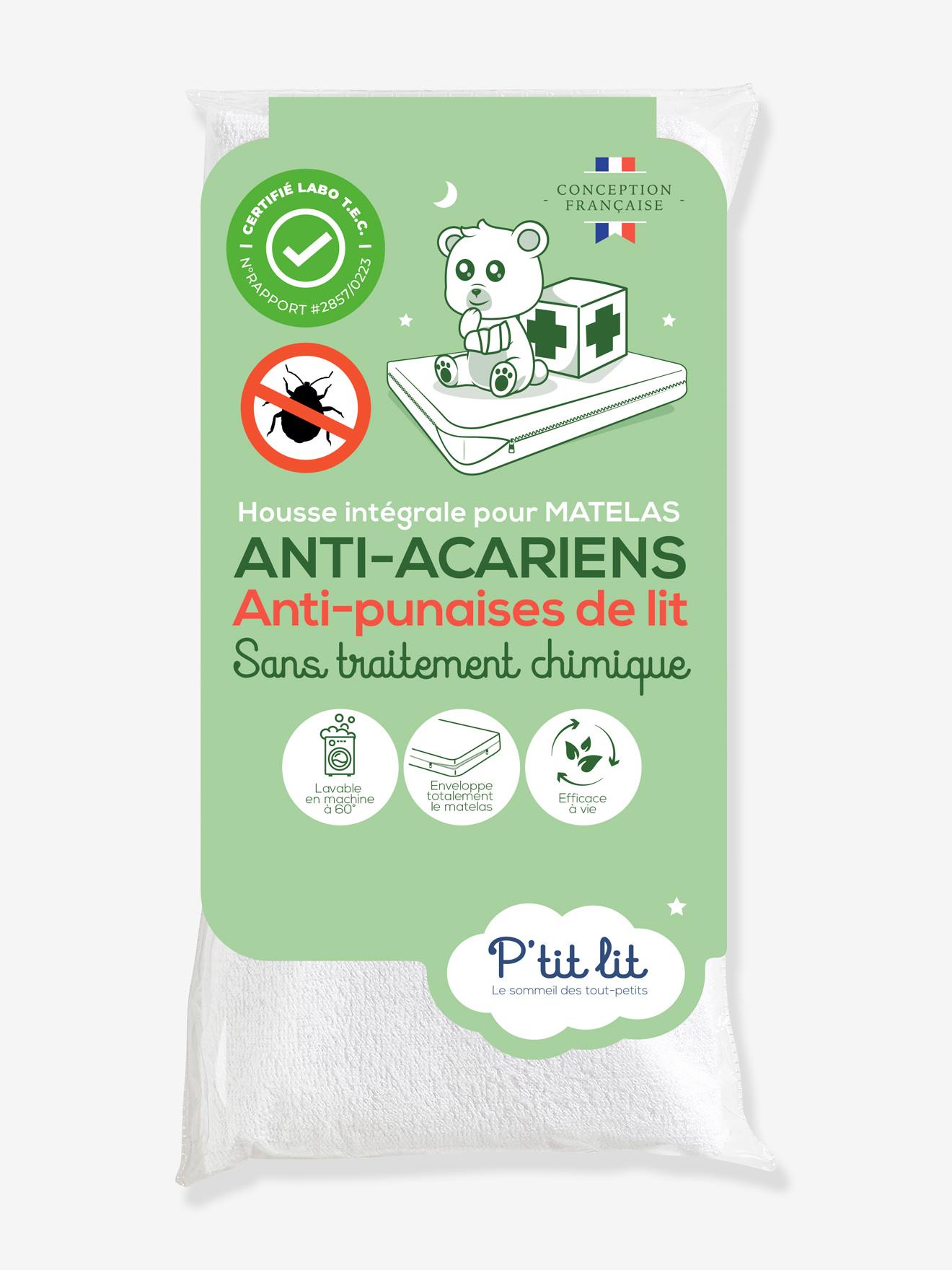 Protège Matelas housse intégrale traité anti-acariens ALLERGOSTOP blanc