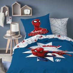 Linge de maison et décoration-Parure de lit - Spiderman - Home Jumping - 100% coton - Bleu - Personnage de fiction