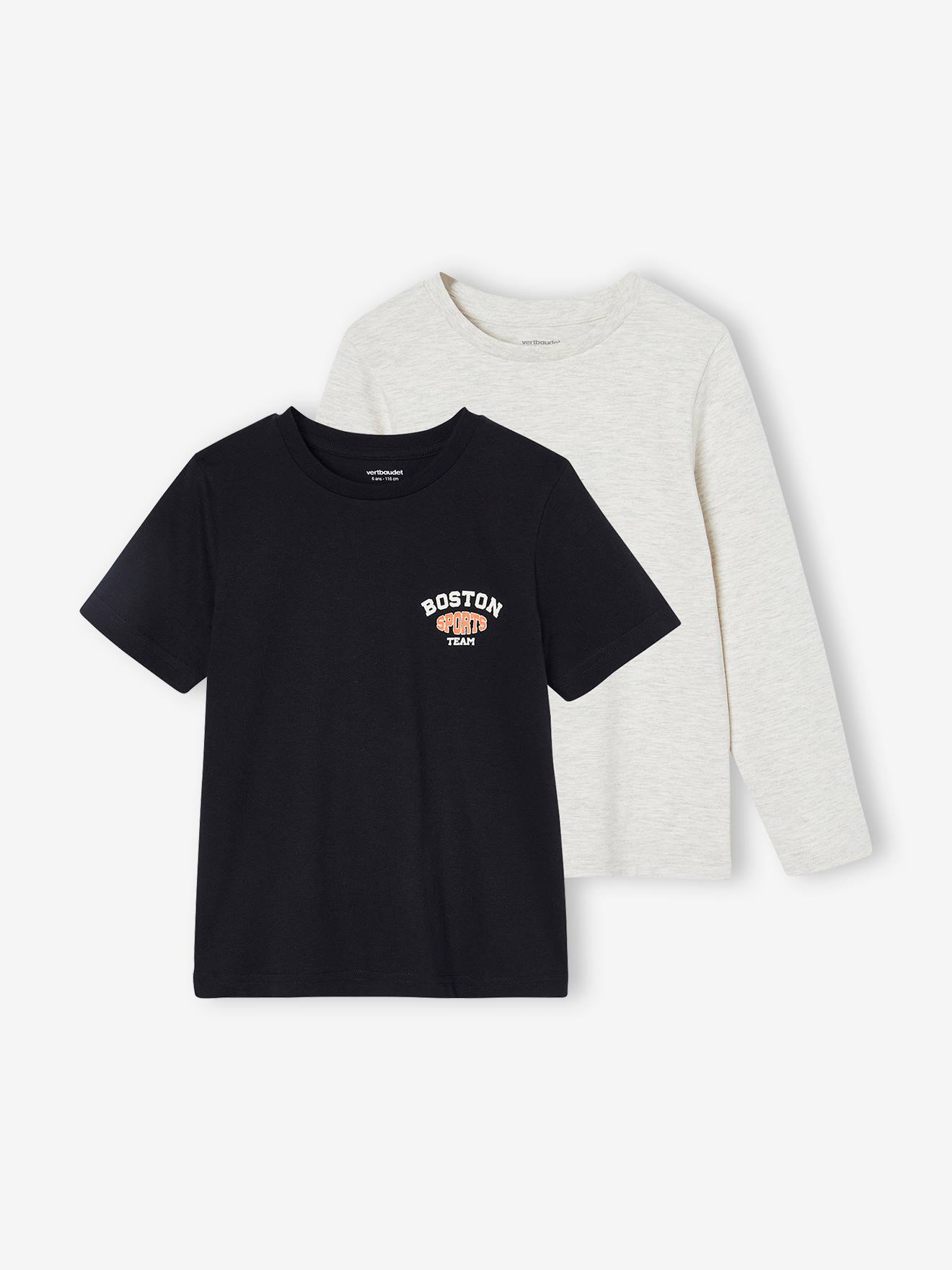 Lot de 2 tee-shirts sport garçon noir