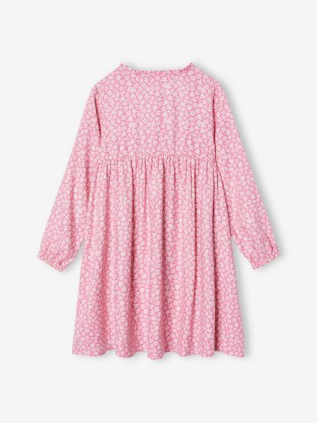 Robe motif all over ouverture boutonnée devant indigo+marine+vanille+vert sauge+vieux rose 14 - vertbaudet enfant 