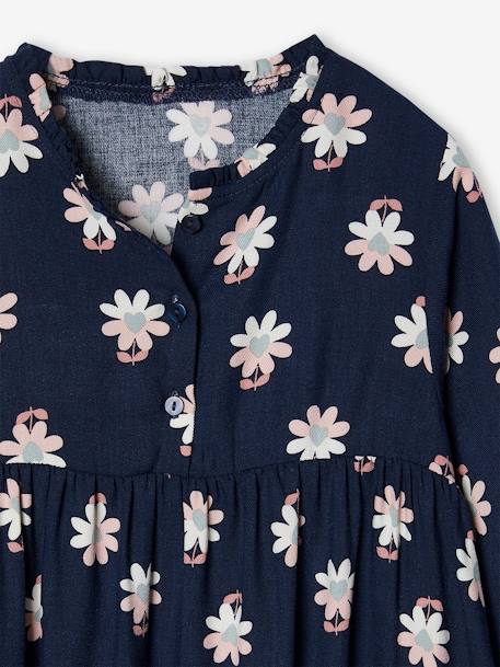 Robe motif all over ouverture boutonnée devant indigo+marine+vanille+vert sauge+vieux rose 6 - vertbaudet enfant 