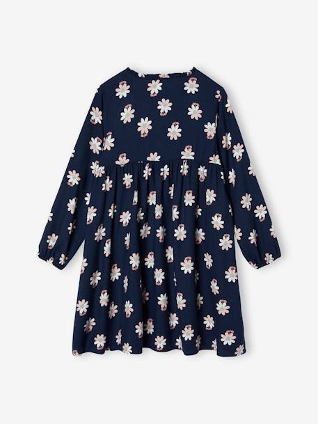 Robe motif all over ouverture boutonnée devant indigo+marine+vanille+vert sauge+vieux rose 5 - vertbaudet enfant 