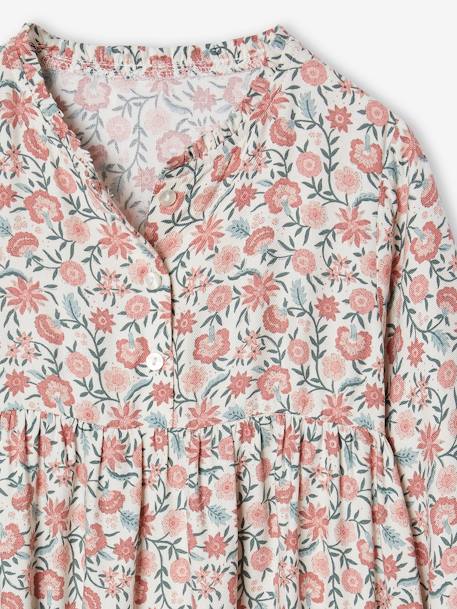 Robe motif all over ouverture boutonnée devant indigo+marine+vanille+vert sauge+vieux rose 9 - vertbaudet enfant 