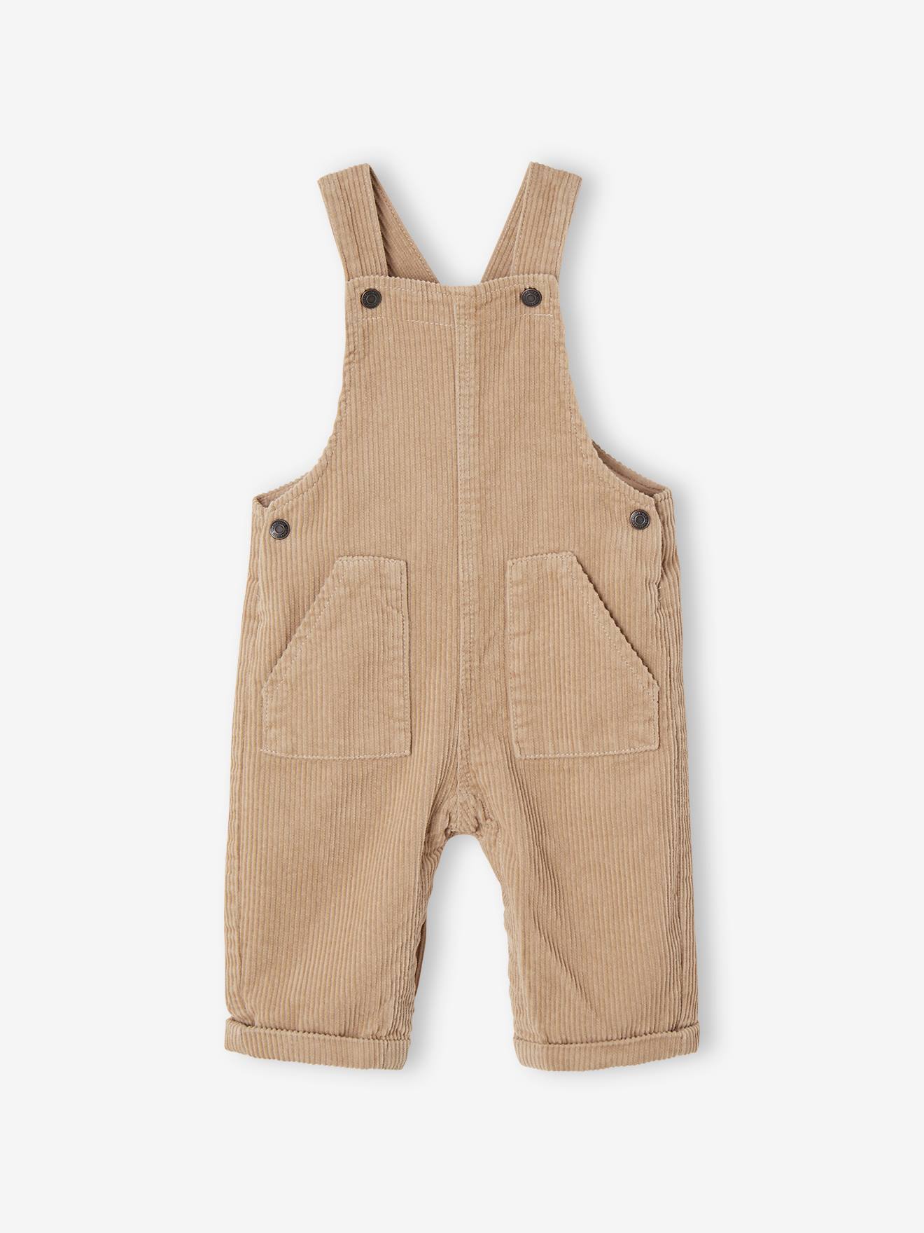 Salopette en velours côtelé bébé garçon taupe