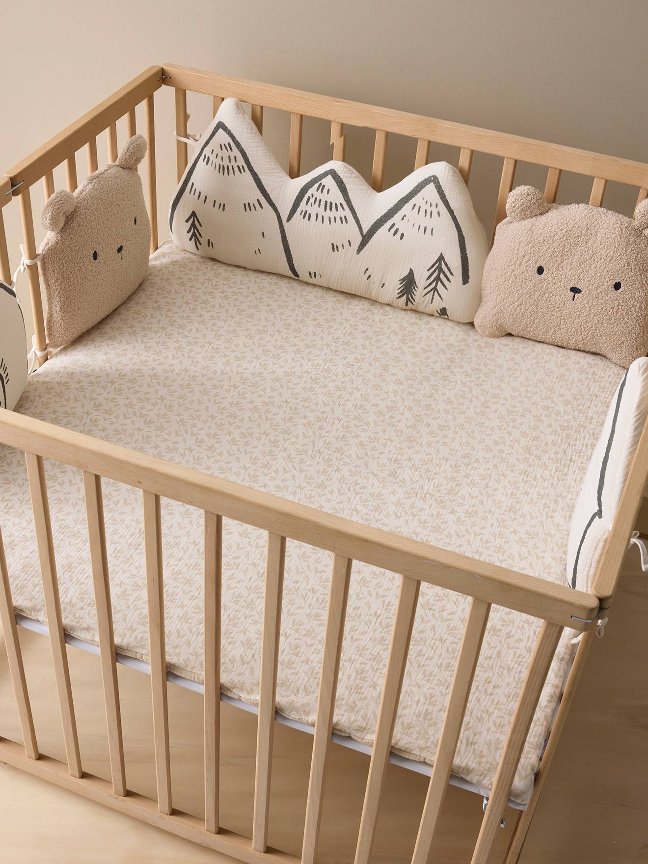 Tour de lit / Tour de parc coussins HYGGE beige imprimé