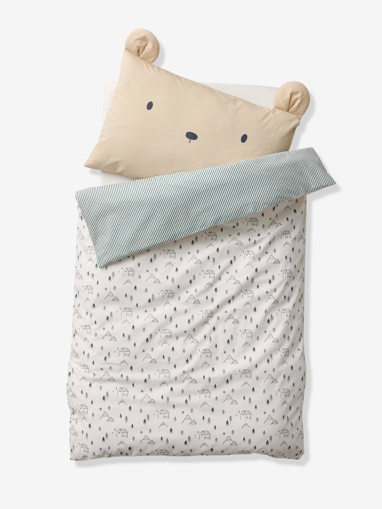 Housse de couette bébé HYGGE beige imprimé