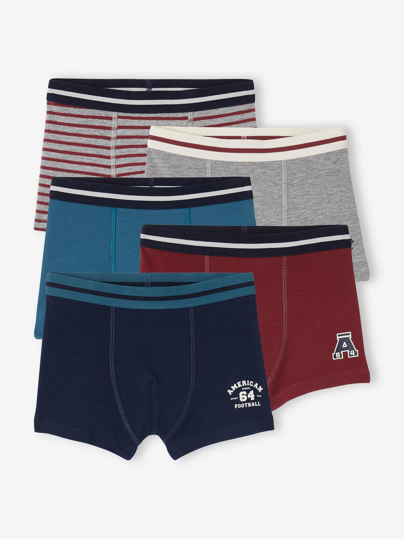 Lot 5 boxers garçon marine
