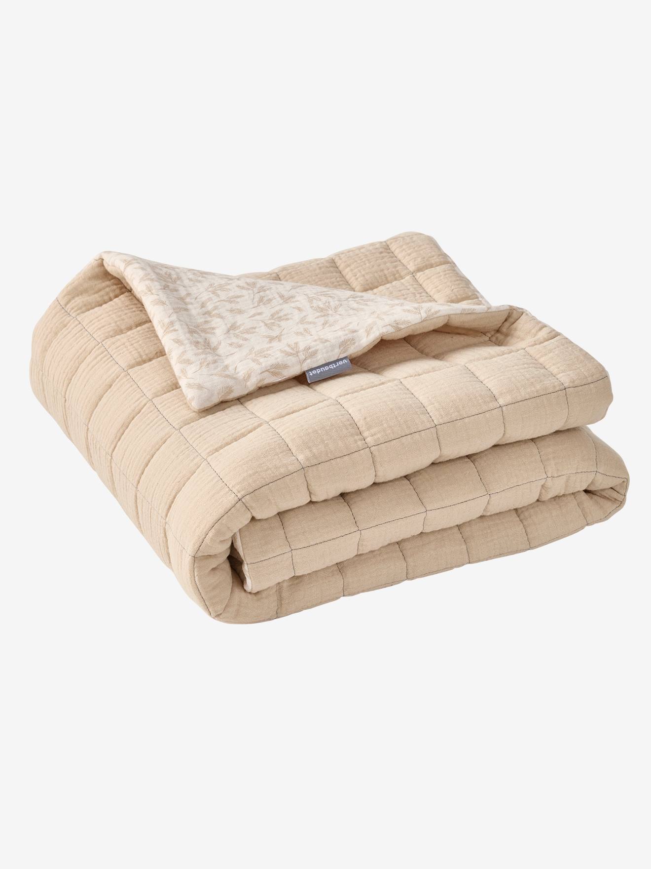 Couverture / Fond de parc bébé en gaze de coton HYGGE beige imprimé (Vertbaudet) - Image 1