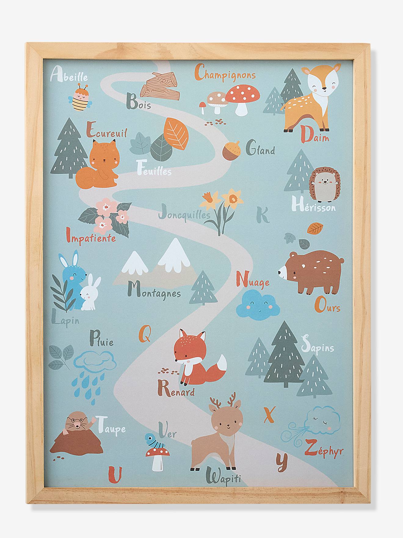 Cadre + affiche abécédaire GREEN FOREST bois (Vertbaudet) - Image 1