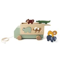 Jouet-Camion en bois FSC animaux enfant - A tirer - Trixie