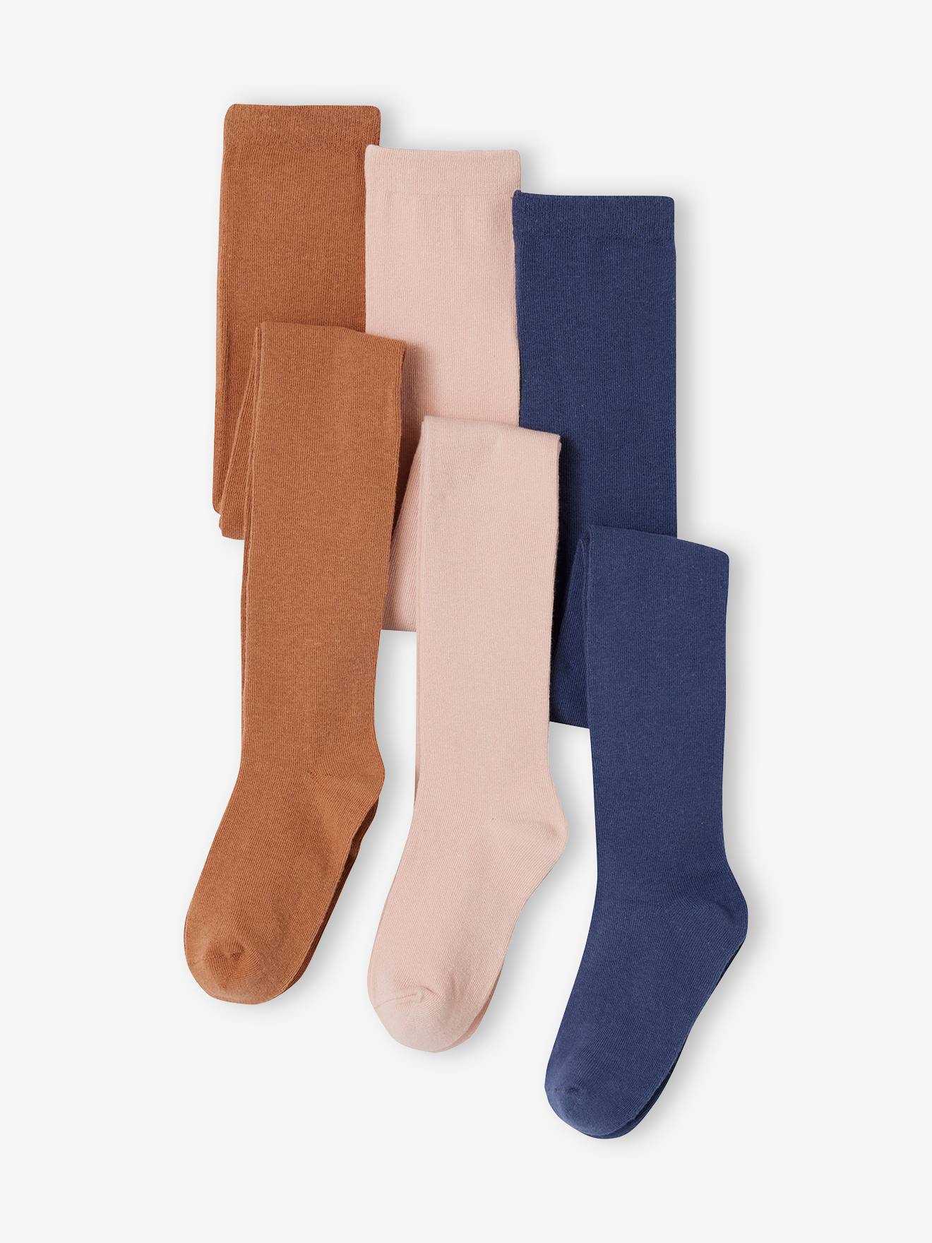 Lot de 3 paires de collants fille rose poudré