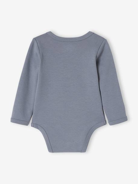 Lot 5 bodies manches longues bébé ouverture US en coton bio bleu 7 - vertbaudet enfant 