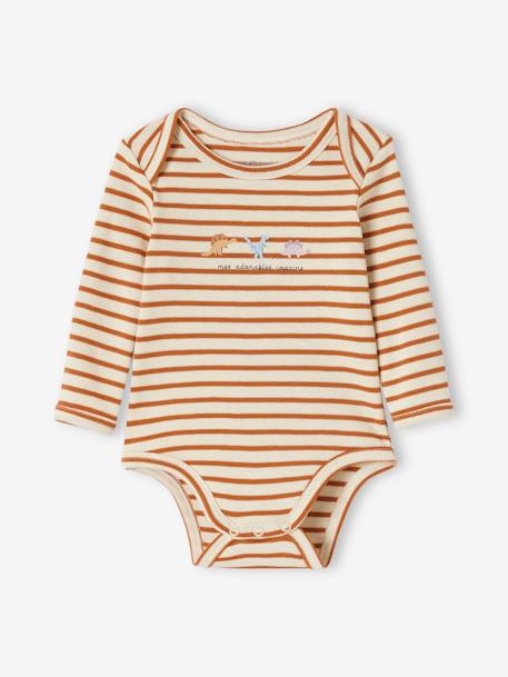 Lot 5 bodies manches longues bébé ouverture US en coton bio bleu 3 - vertbaudet enfant 