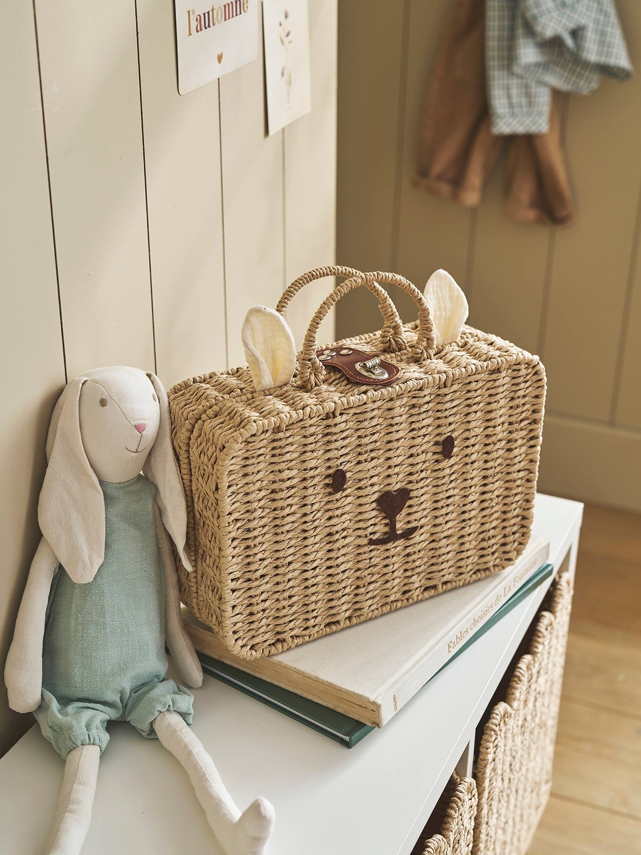 Valisette avec visage animal marron
