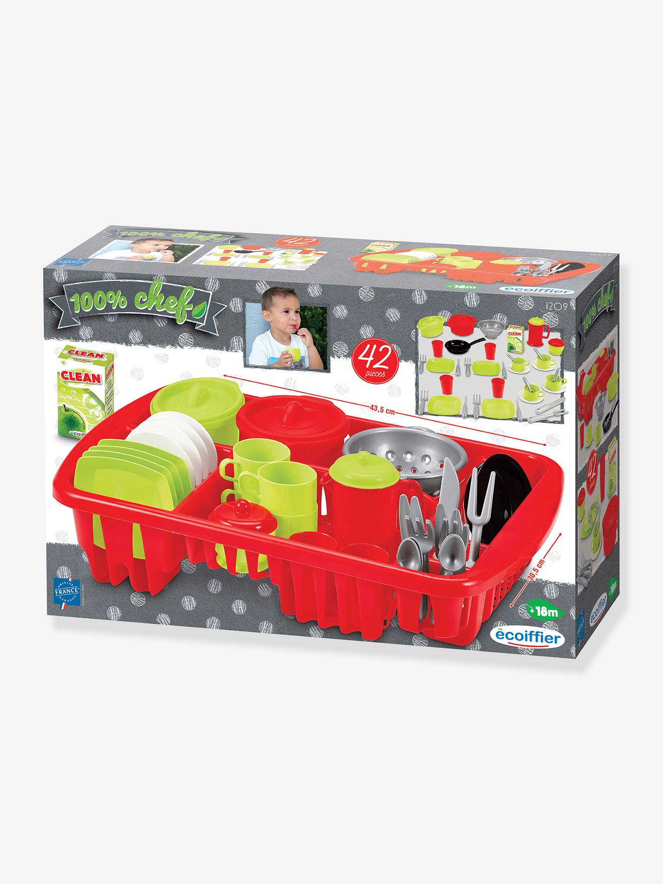 Égouttoir De Cuisine Ecoiffier - 33 Pièces Pour Enfants Dès 18 Mois - Fabriqué En France