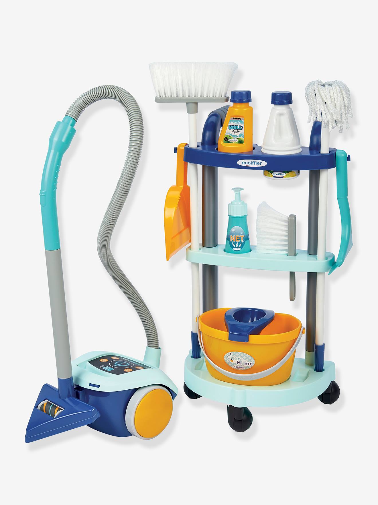 Chariot ménage + aspirateur ECOIFFIER multicolore