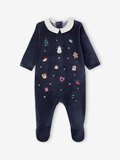 -Pyjama Noël bébé garçon en velours brodé