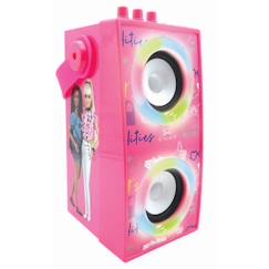 Jouet-Enceinte Bluetooth® portable - Barbie - Tendance - Micro inclus - Effets lumineux - Rose et multicolore