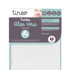 -Matelas bébé 60x120x10cm Aloe vera TINEO - Peau Sensible - Propriétés Anti Bactériennes/Allergènes - Apaisant - Fabriqué En France