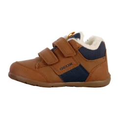 Chaussures-Chaussures fille 23-38-Baskets, tennis-Basket Montante à Scratch Geox Elthan - Marron/Bleu - Enfant - Plat - Synthétique - Mixte