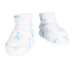 -Chaussons Bébé Trois Kilos Sept - Blanc - Motifs Girafes et Petits Poids - 0/1 Mois