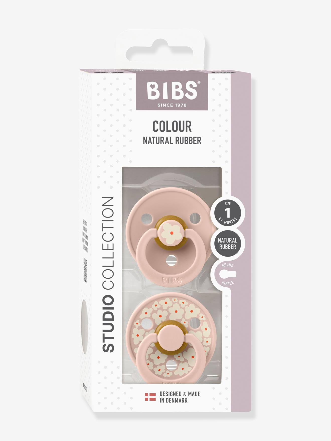 Lot de 2 sucettes-tétines Colour taille 1 blush (Bibs) - Image 2
