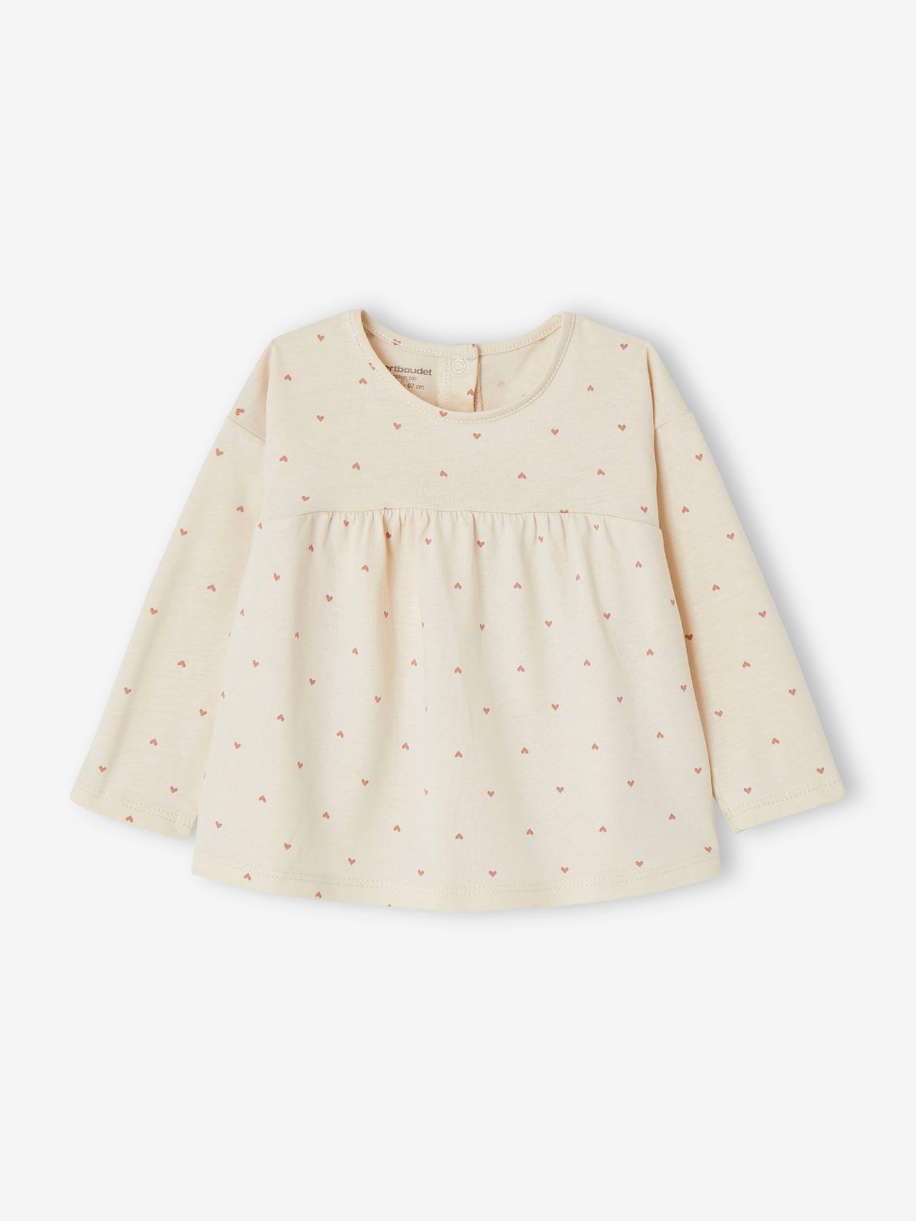 T-shirt imprimé manches longues bébé bio personnalisable vanille
