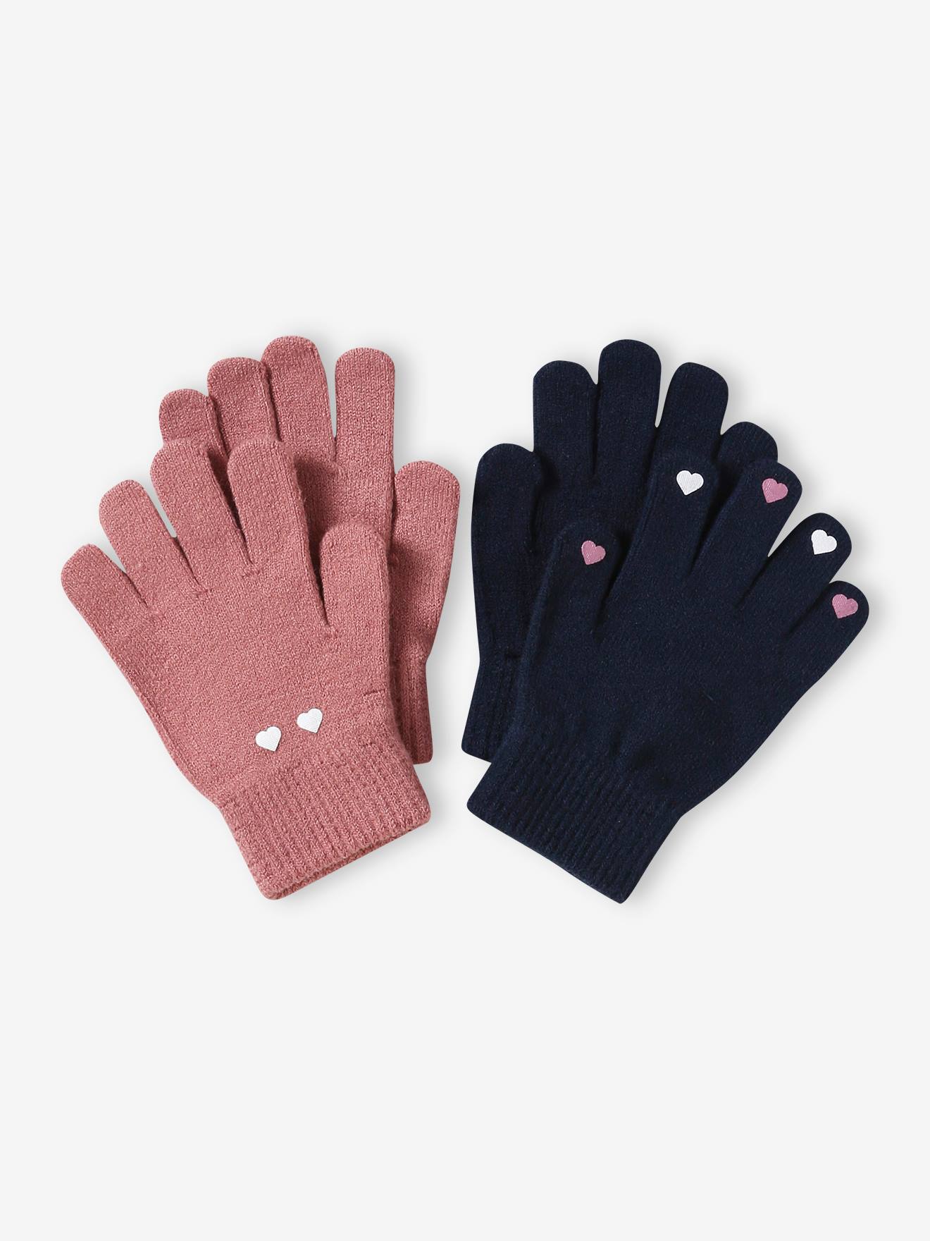 Lot 2 paires de gants magiques fille marine