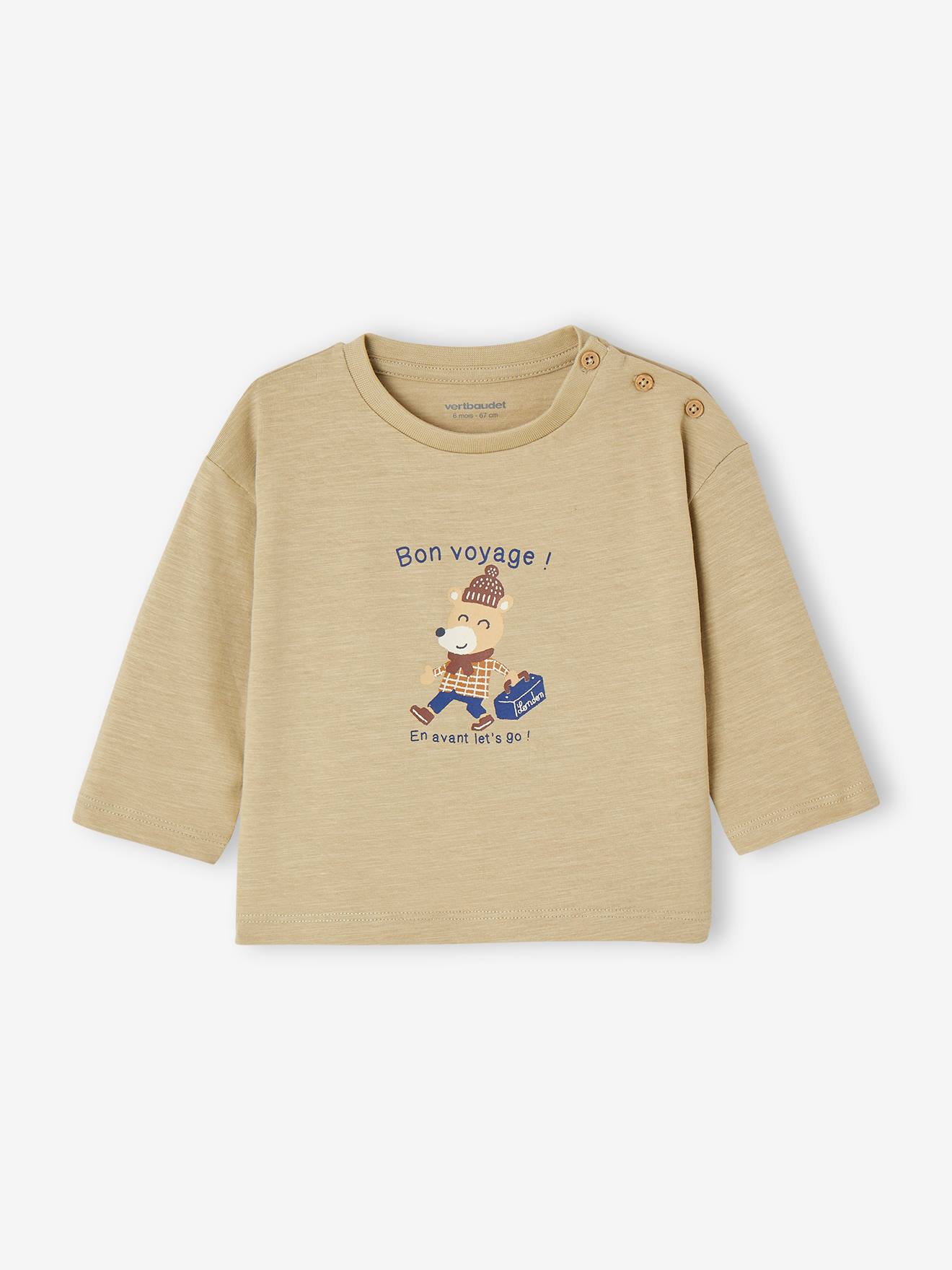 T-shirt motif ours manches longues bébé vert