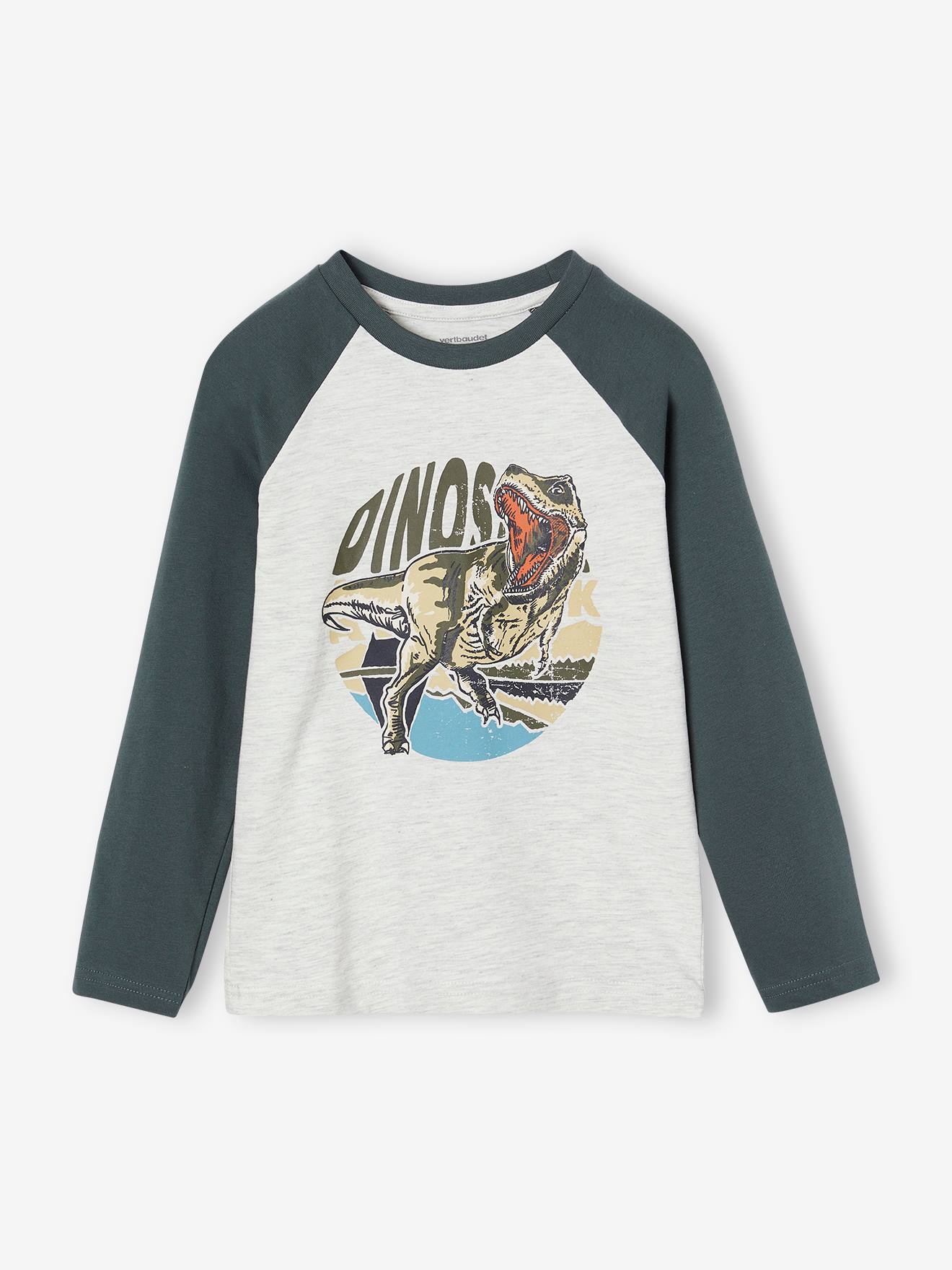 T-shirt motif graphique garçon manches raglan lichen