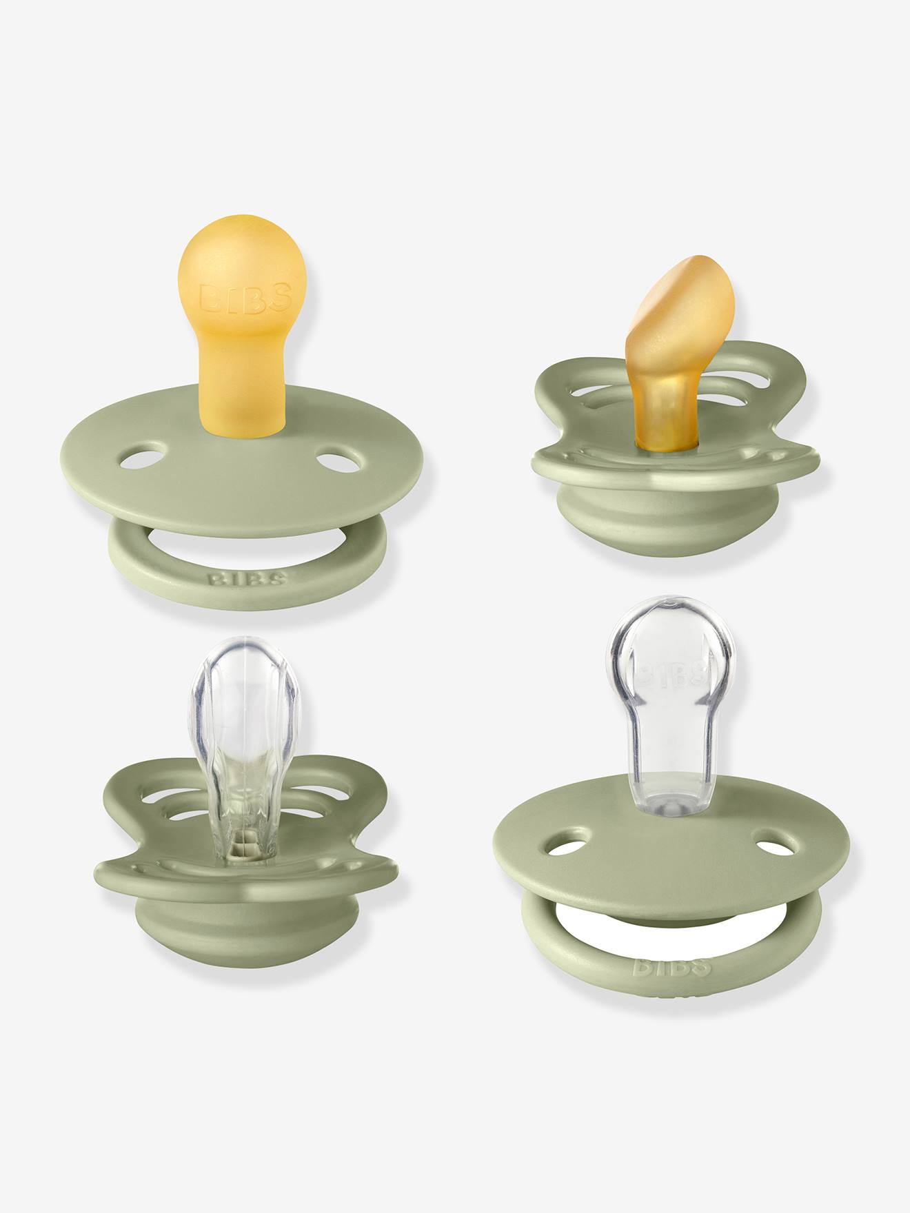 Coffret 4 tétines Try It - vert sauge (Bibs) - Image 1