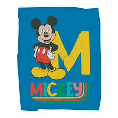 Linge de maison et décoration-Plaid polaire imprimé - DISNEY - MICKEY GOOD DAY - Taille : 125x150 cm - Bleu - Synthétique - Lavable à 30°