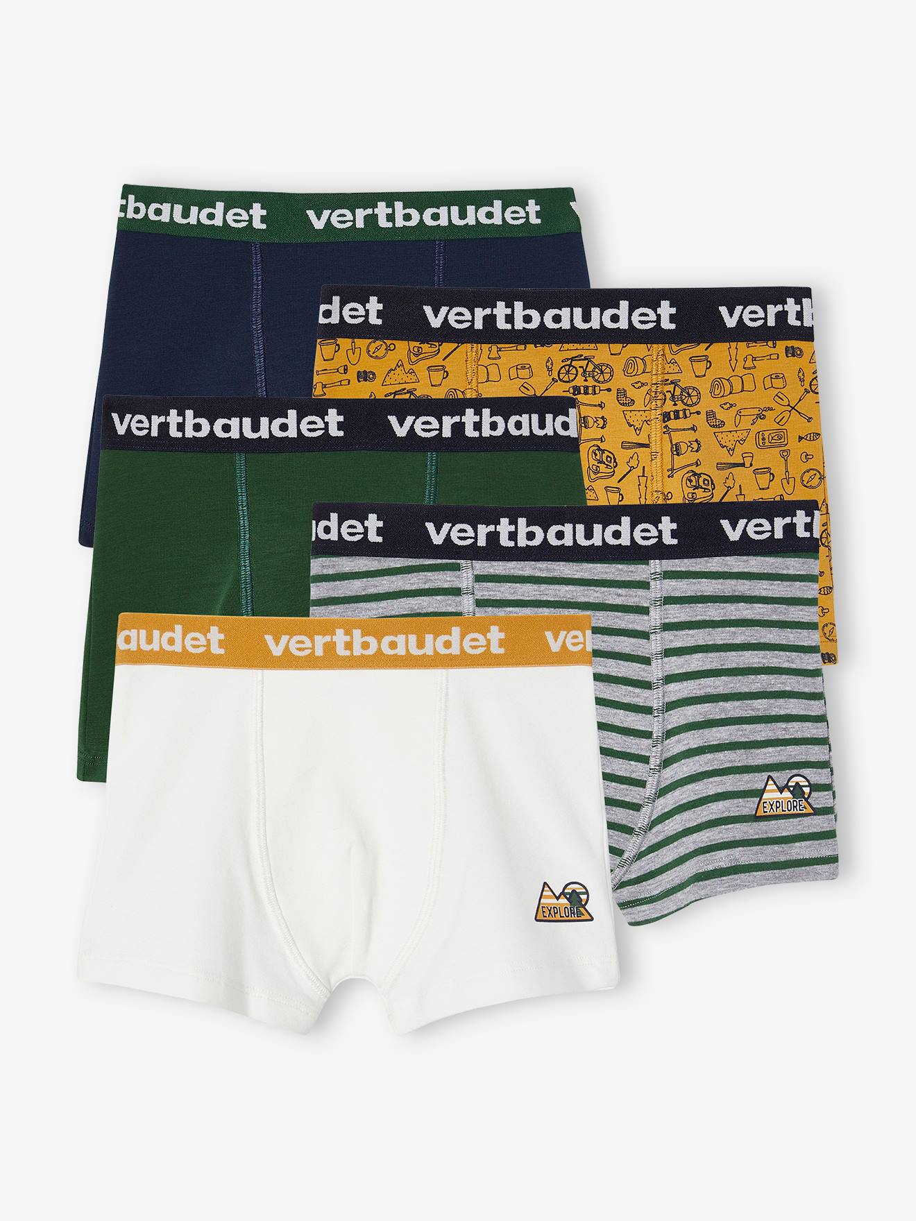 Lot de 5 boxers stretch garçon écru