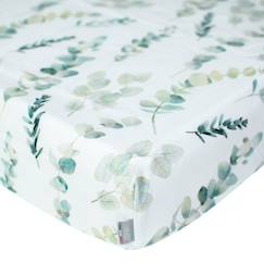 Linge de maison et décoration-Drap-housse en coton - SEVIRA KIDS - Eucalyptus - 60x120 - Bleu - Naturelle