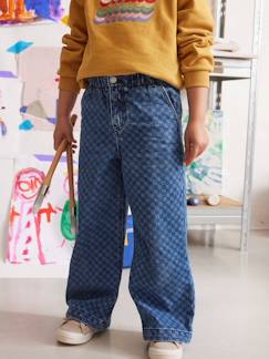 -Pantalon fille large motifs fantaisie 