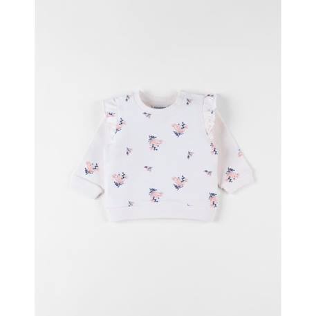 Bébé-Pull fleuri en molleton clair