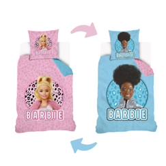 -Housse de couette Barbie - 100% coton - Rose et Bleu - 140x200 cm