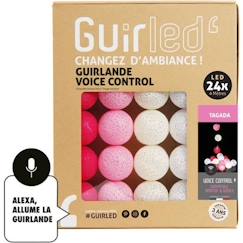 -Guirlande lumineuse LED boules coton - GUIRLED - Commande Vocale - Maison connectée - 24 boules