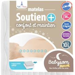 Chambre et rangement-Literie-Matelas-Matelas Bébé Soutien+ 60x120 cm - BABYSOM - Anti-acarien - Contact Latex - Épaisseur 14 cm - Déhoussable