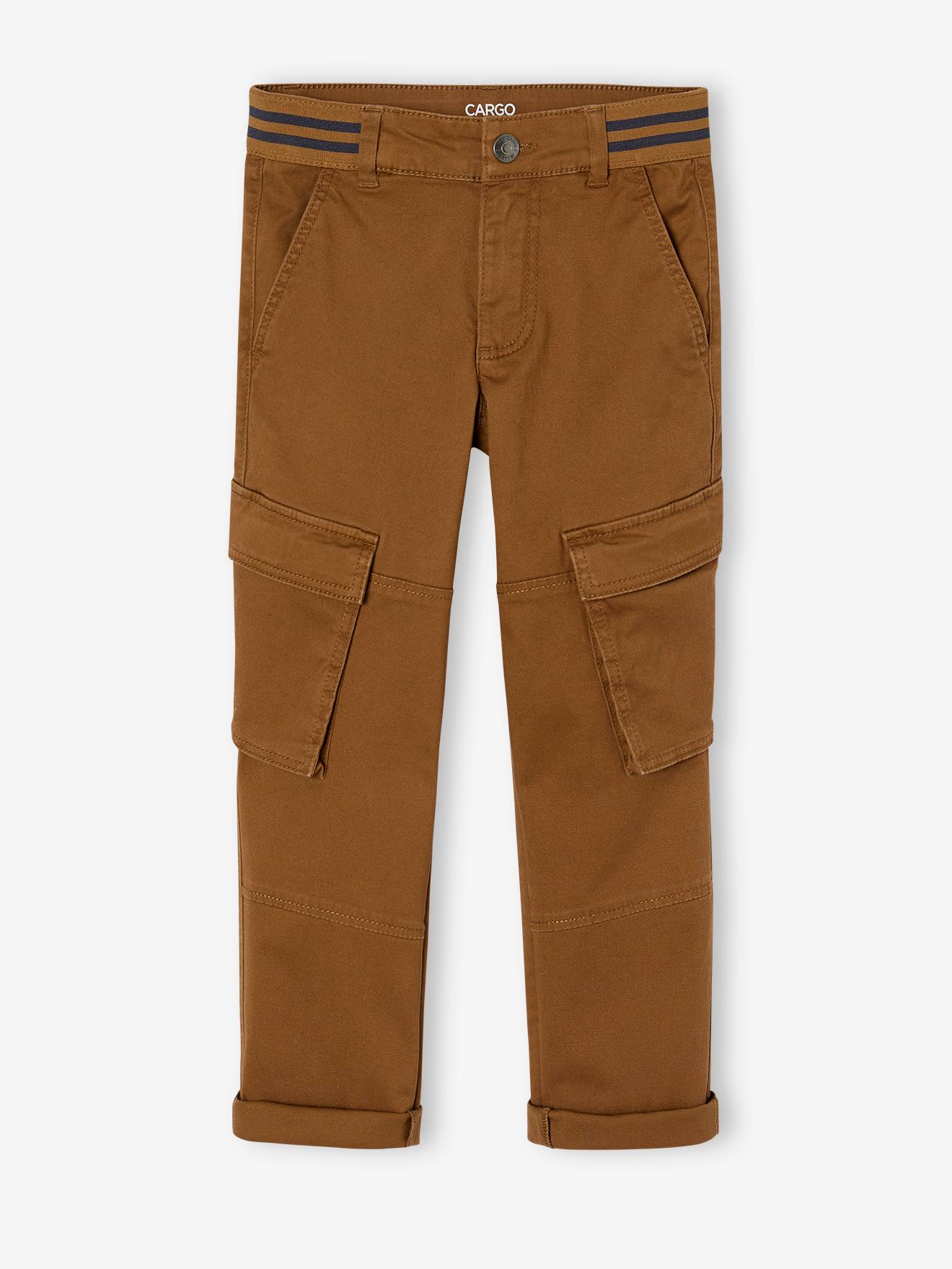 Pantalon cargo droit MorphologiK garçon tour de hanches MEDIUM bronze