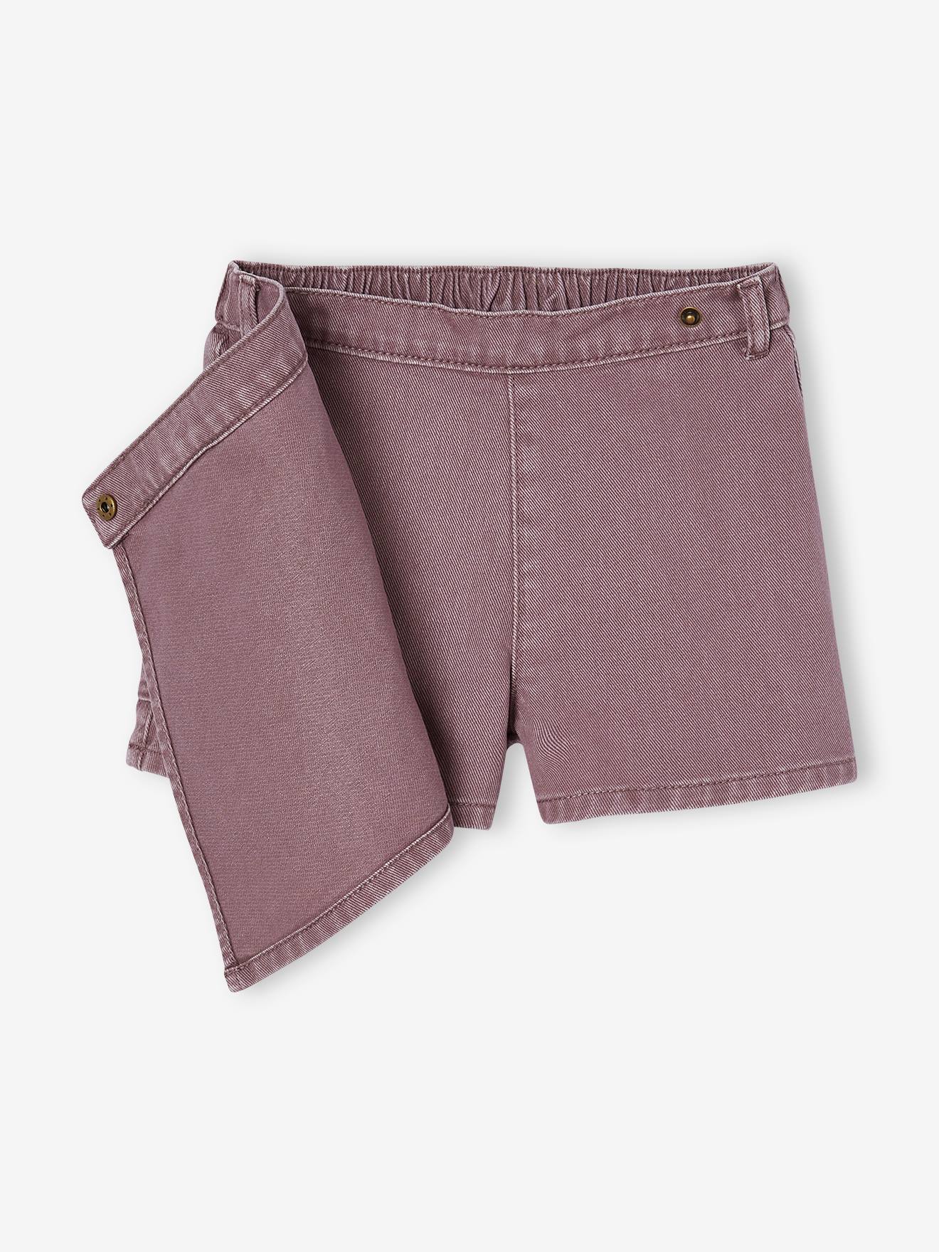 Jupe-short plissée boutonnée en point de Rome pour fille - Campus