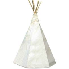 Jouet-Tente tipi d'indien VILAC en toile denim écru pour enfant à monter soi-même