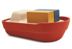 Jouet-Premier âge-Jouet aquatique - PLAN TOYS - Grand bateau modulable rouge - 100% caoutchouc - Mixte - A partir de 3 ans