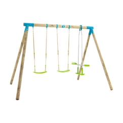 Jouet-Portique genévrier tp toys 2 balancoires / vis-a-vis / kit d'ancrage h.209 cm