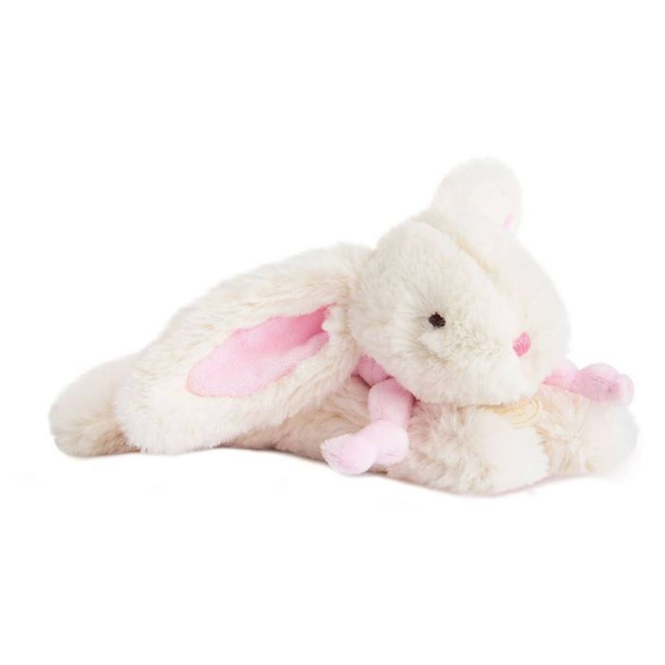 Doudou et Compagnie Lapin Bonbon Lapin Bonbon Rose 20cm blanc Doudou et Compagnie