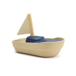 Jouet-Premier âge-Jouet aquatique - PLAN TOYS - Grand bateau à voile ASA TOYS - 100% caoutchouc - Beige et bleu